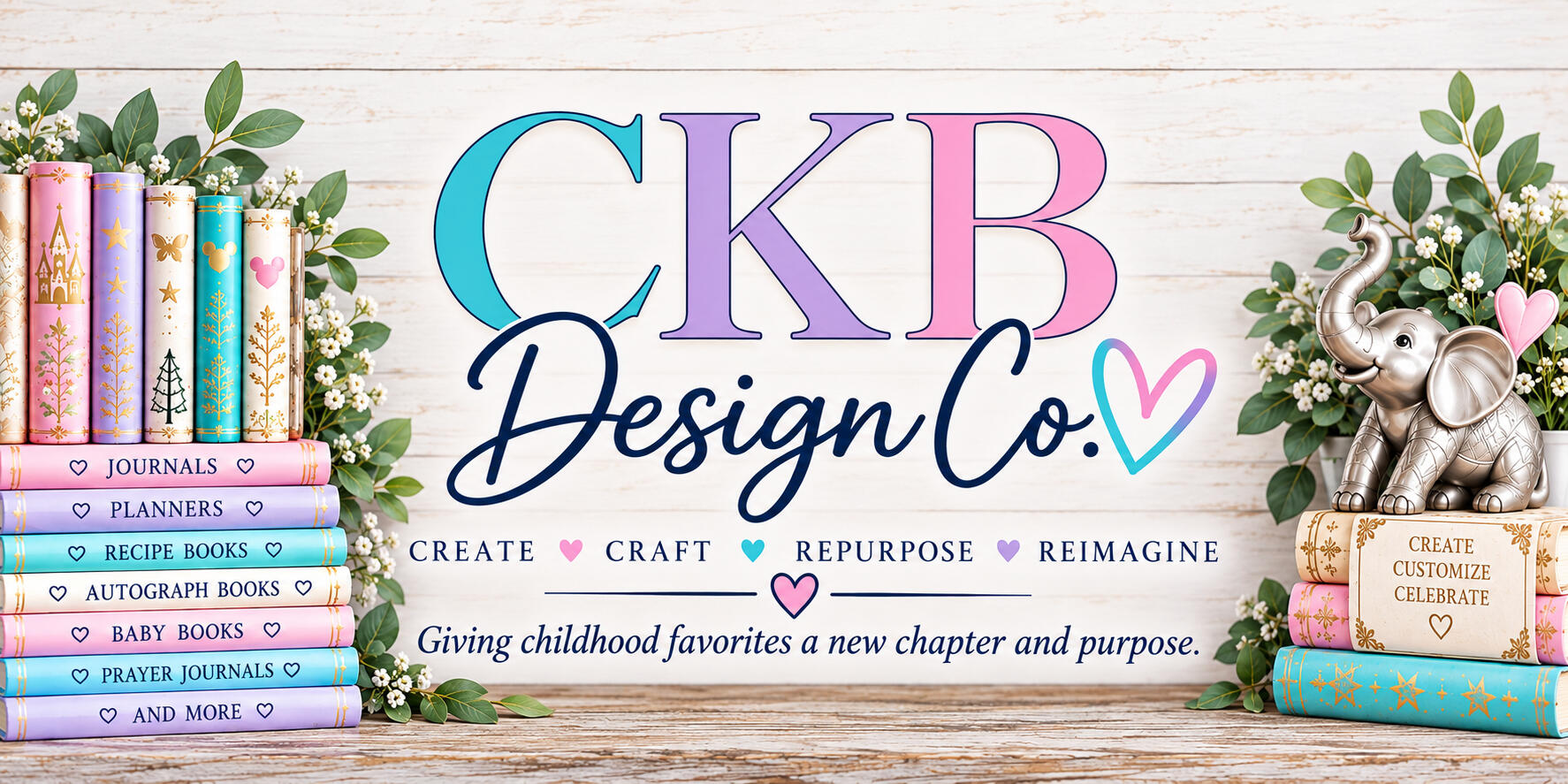 CKB Design Co. | The Bookshelf CKB Design Co. Bookshelf featuring handmade repurposed books